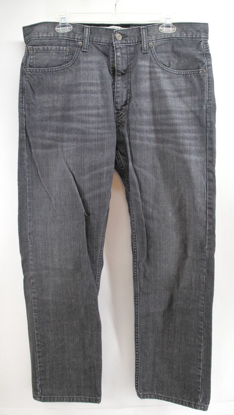 Levis 505 Straight Leg Jeans Mens 36x30 Faded Black Straight Fit